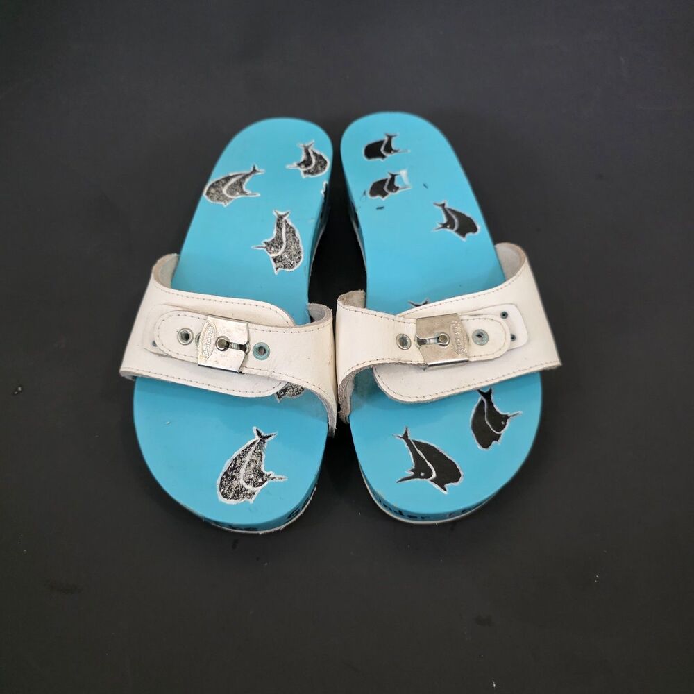 Dr. scholls wooden sandals White Sz8 8 - 8.5 White